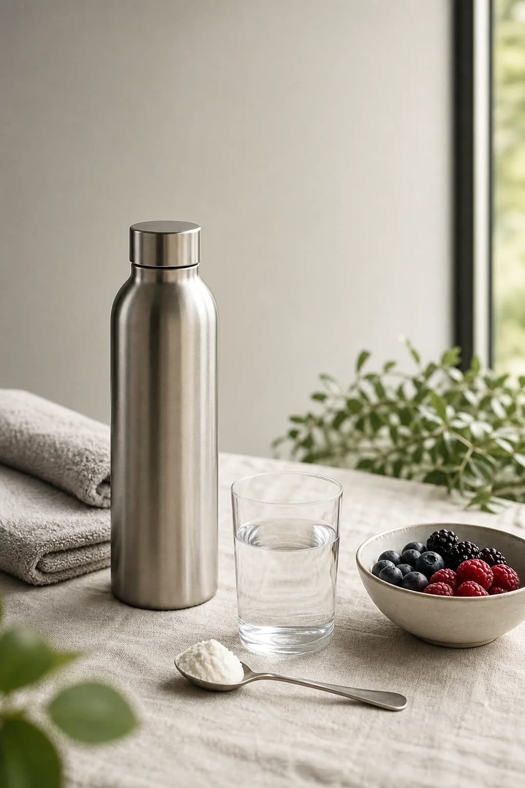 Rotina de treino e bem-estar com produtos de nutrição desportiva